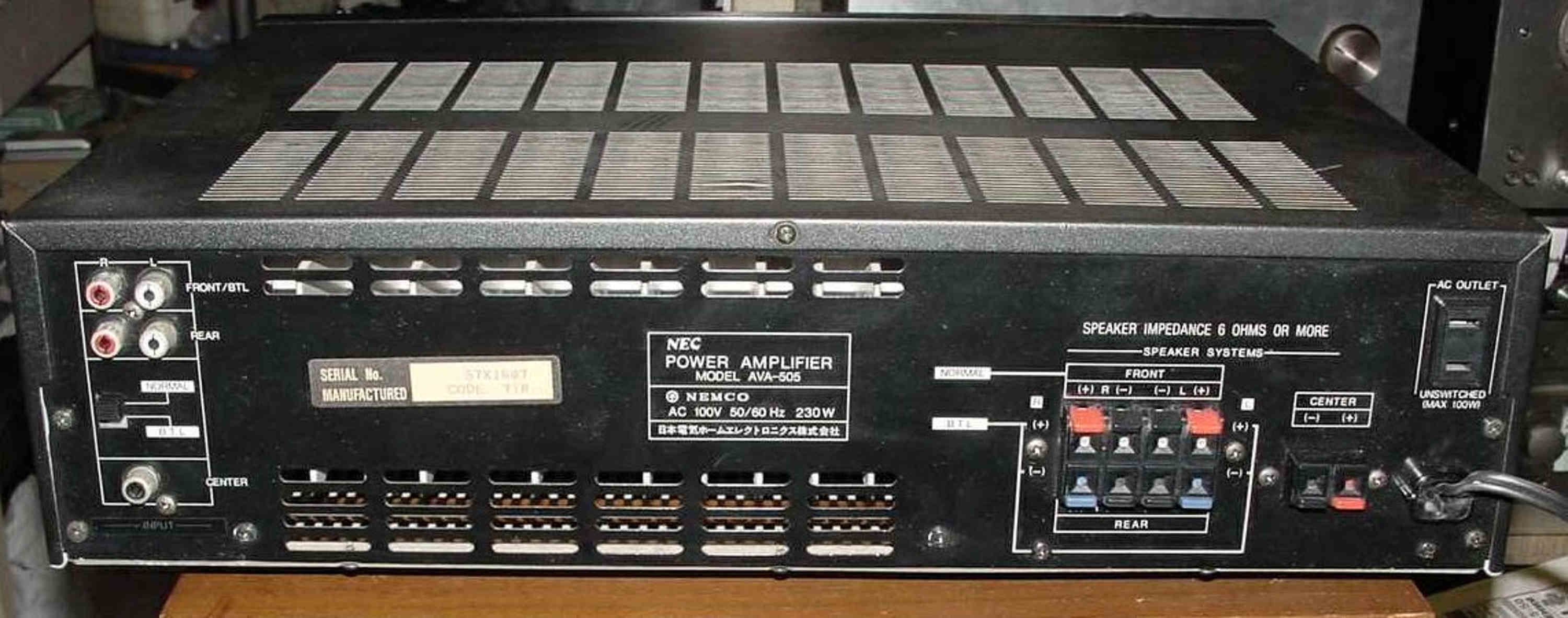 vintage hi-fi power amplifier Nec AVA-505